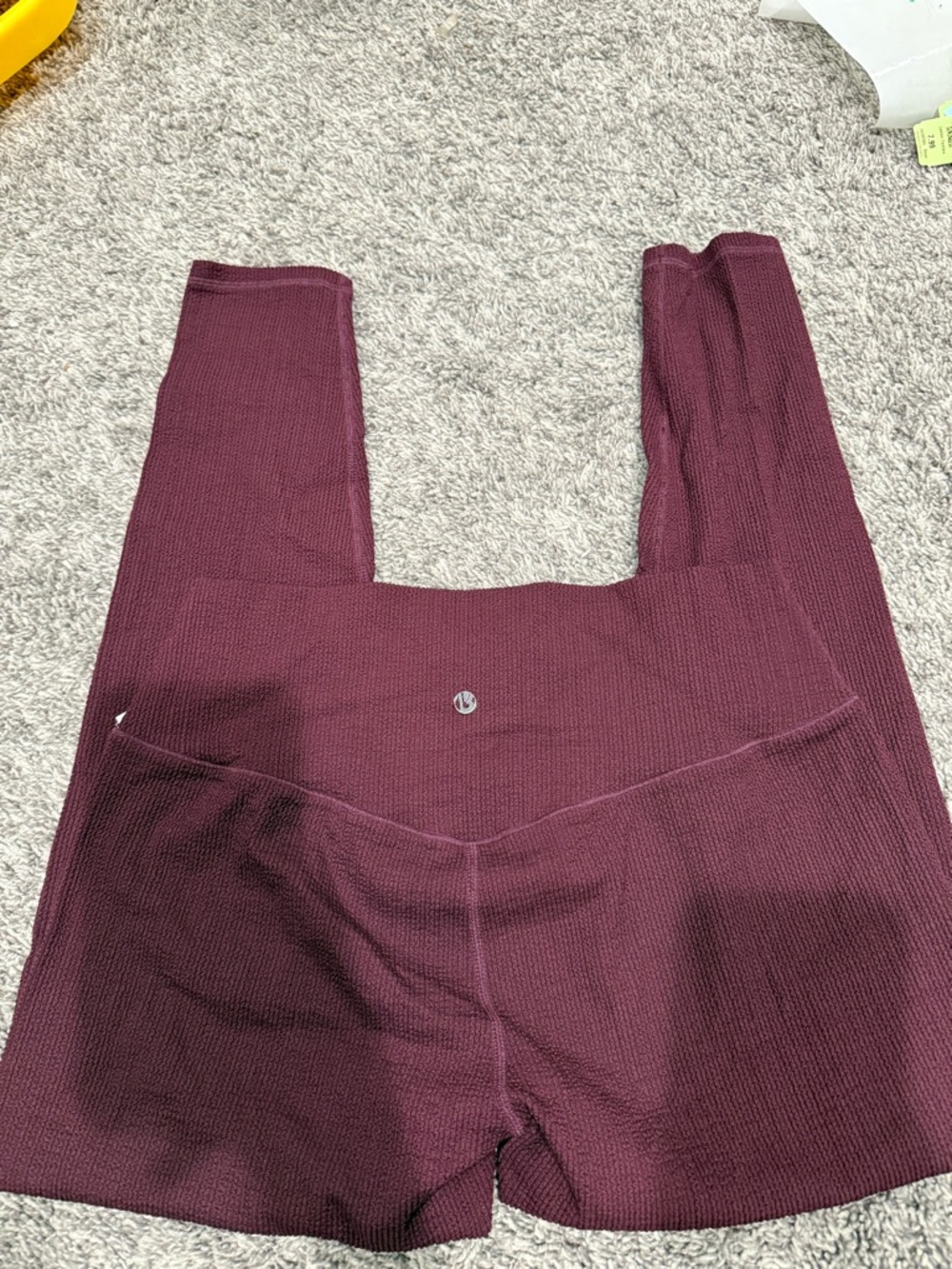 Bad Bunny High-Rise Ribbed Leggings in Deep Wine